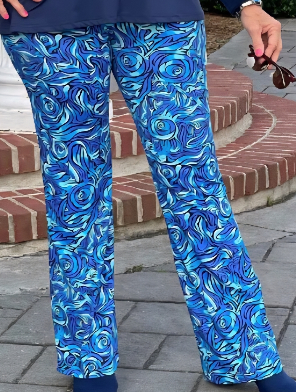 NWT Lulu-B Fantasia Long Blue Palazzo Pants - Size 3X